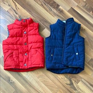 Kids' Red and Blue Puffer Vests
